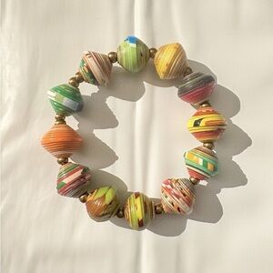 Colorful Paper Bead Bracelet